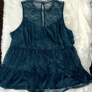 TORRID LACE TIERED MOCK NECK